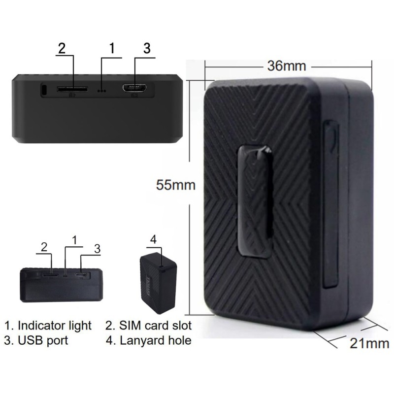 Mini localizzatore GPS 4G ad alta precisione fino a 25 giorni