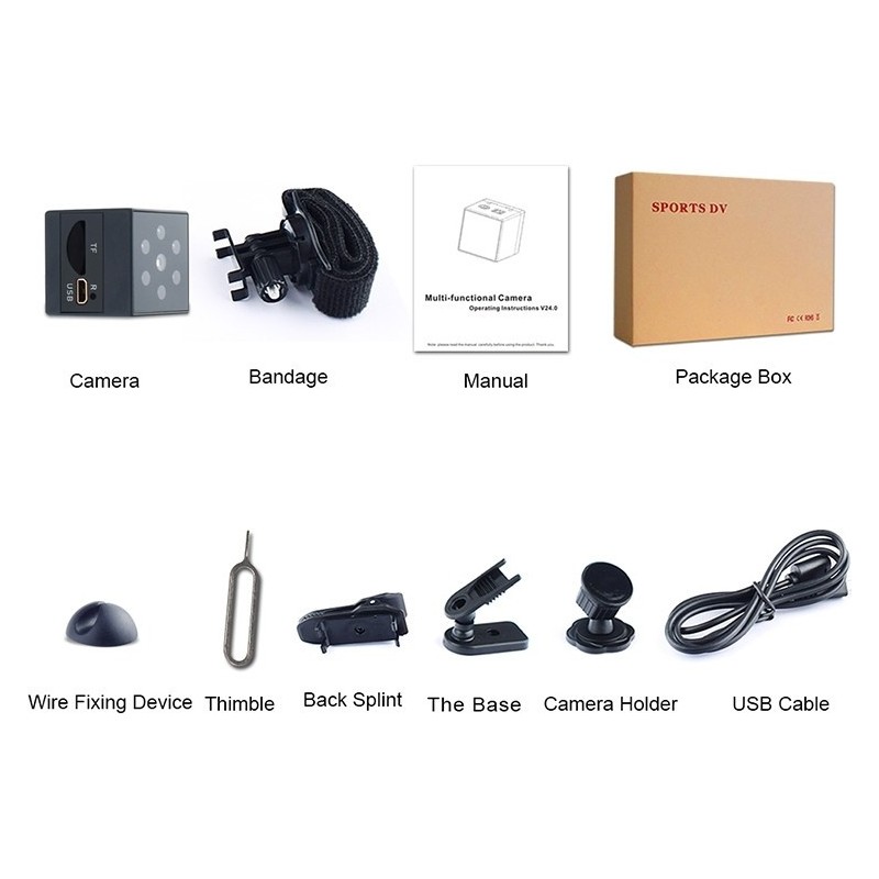 Mini telecamera IR con rilevamento del movimento 2h Full HD