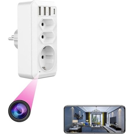 Telecamera 4K Ultra HD Grandangolare 100° Con Rilevamento Movimento, WiFi/AP, Slot SD Fino A 512GB E Presa Europea Plug-and-play