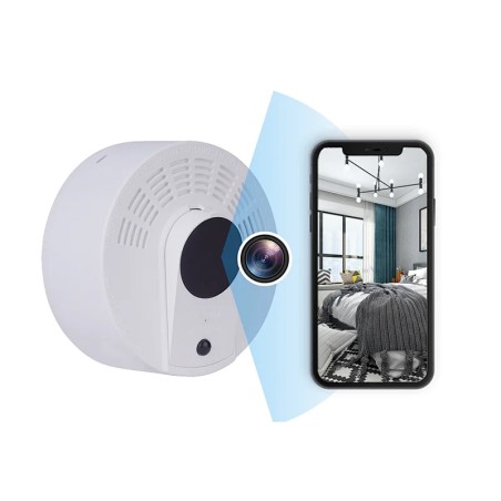 Rilevatore di Fumo con Telecamera WIFI a Lunga Durata di Autonomia 1 Anno con Rilevazione di Movimento