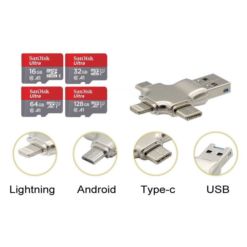 Lettore di schede Micro SD compatibile con iPhone e Android